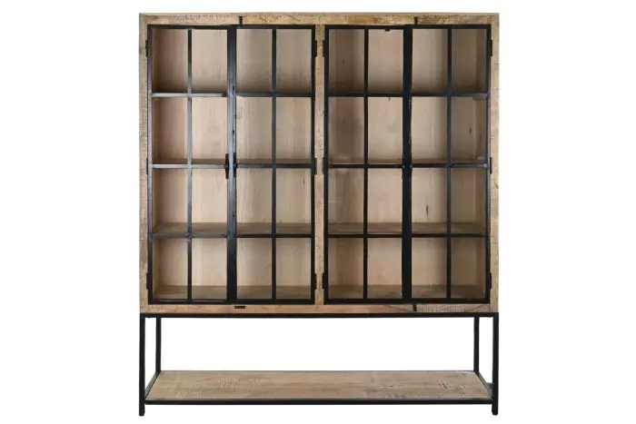 Vitrina Madera Mango Natural Metal, 200 Cm