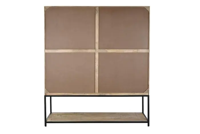 Vitrina Madera Mango Natural Metal, 200 Cm