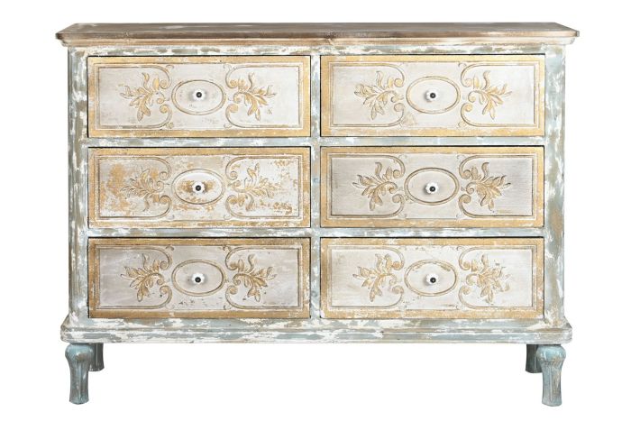 Cómoda Madera Blanqueada, 141 Cm