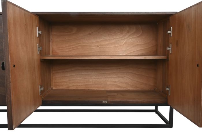 Aparador 4 Puertas Marrón Oscuro, 177 Cm