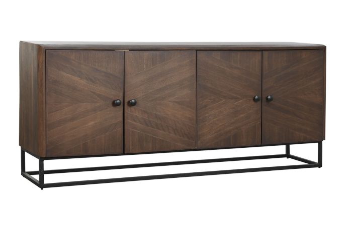 Aparador Buffet 4 Puertas Estilo Vintage Marrón Oscuro, 177 Cm