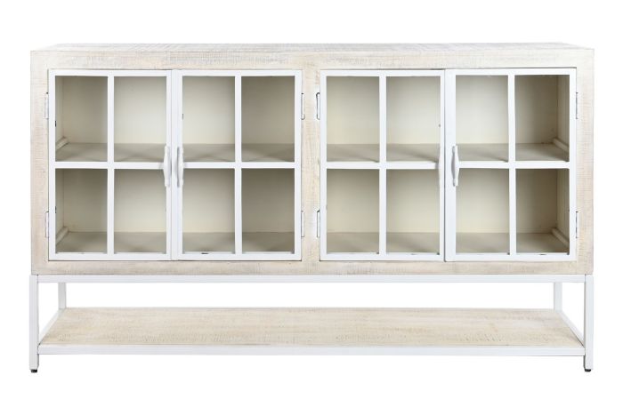 Aparador Madera Mango Metal 170X45X100 Blanco Decapé