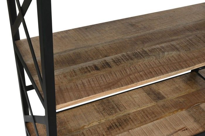 Estantería Librería con Escalera Madera Mango Metal, 220 Cm