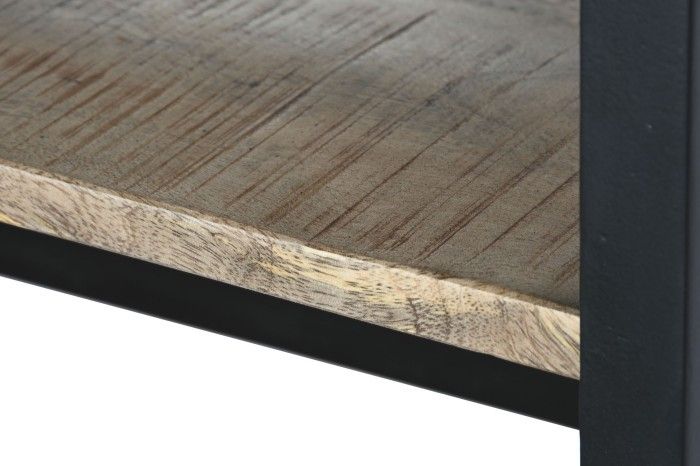 Estantería Librería con Escalera Madera Mango Metal, 220 Cm