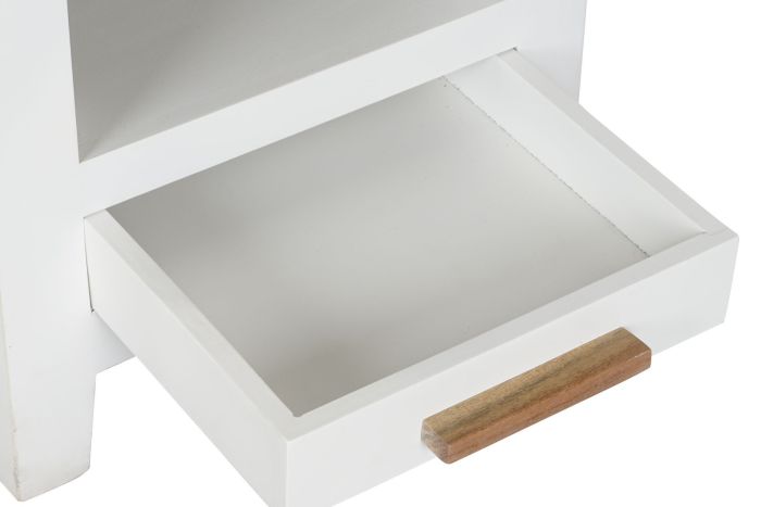 Mesita de Noche Madera Mango Acacia 45X40X60 Blanco