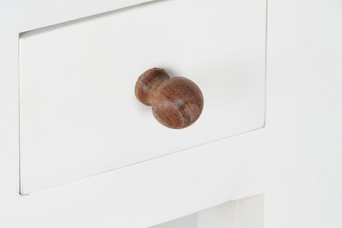 Mesita de Noche Madera Mango Acacia 45X40X60 Blanco