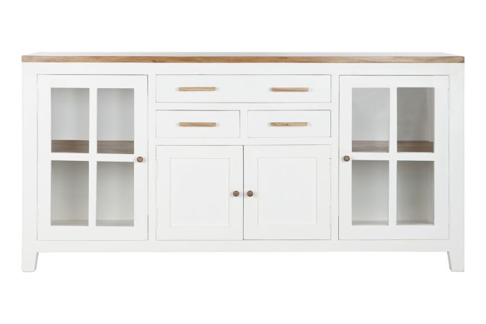 Buffet 4 Puertas 3 Cajones Blanco Natural, 180 Cm 