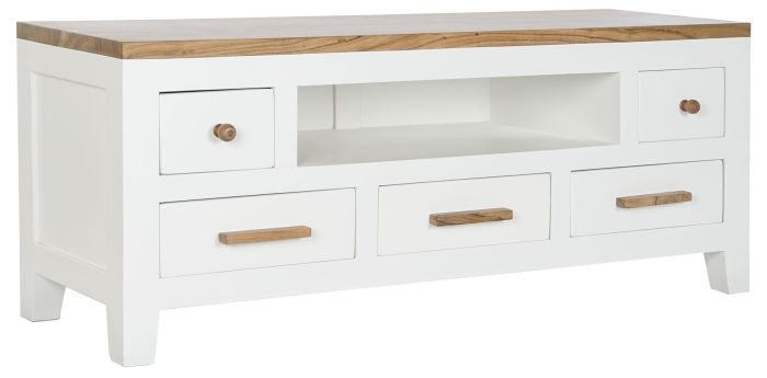 Mueble TV Nórdico Madera Mango Madera Acacia, 125 Cm