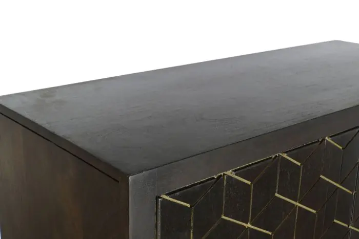 Armario Madera Acacia Metal Marrón Oscuro, 100 Cm
