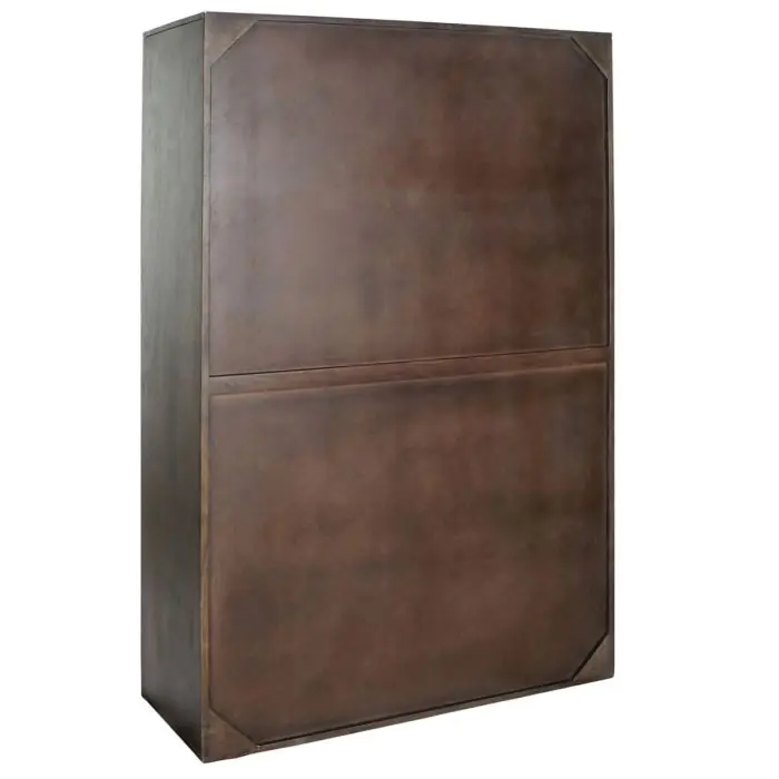 Armario Madera Acacia Metal Marrón Oscuro, 100 Cm