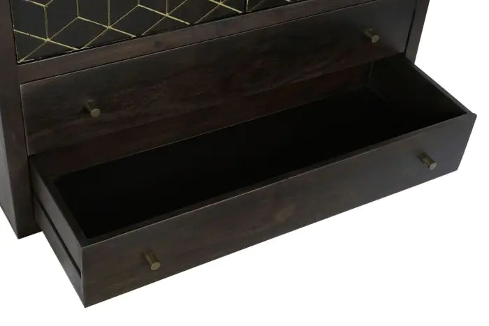 Armario Madera Acacia Metal Marrón Oscuro, 100 Cm