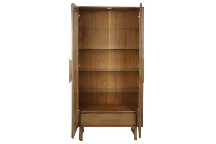 Vitrina Acristalada Madera Marrón, 190 Cm