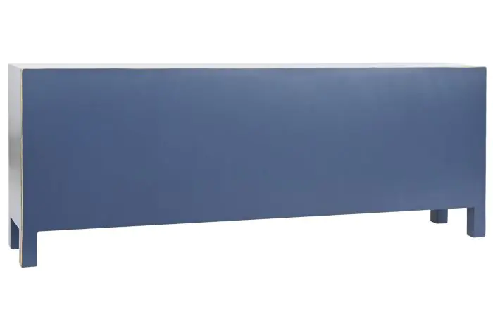 Mueble TV Madera Azul Dorado 8 cajones, 130 Cm