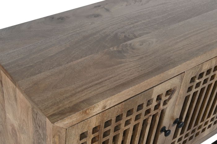 Aparador Madera Natural Rejilla 4 Puertas, 170 Cm