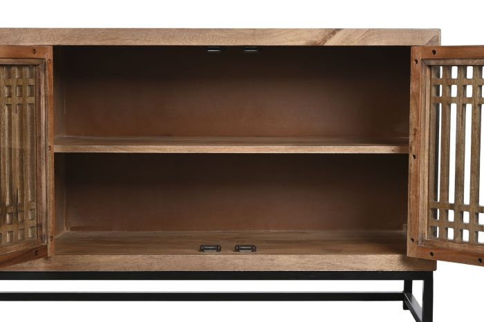 Aparador Madera Natural Rejilla 4 Puertas, 170 Cm