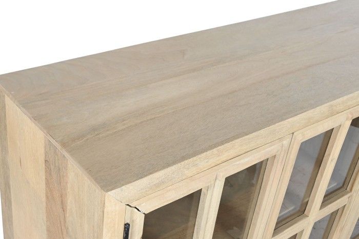 Buffet Vitrina Cristal Madera Mango 170X41X81 Natural