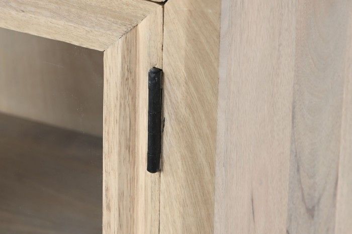 Buffet Vitrina Cristal Madera Mango 170X41X81 Natural
