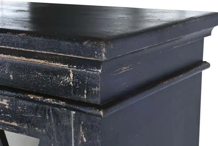 Vitrina Madera Cristal 90X40X183 Envejecido Negro