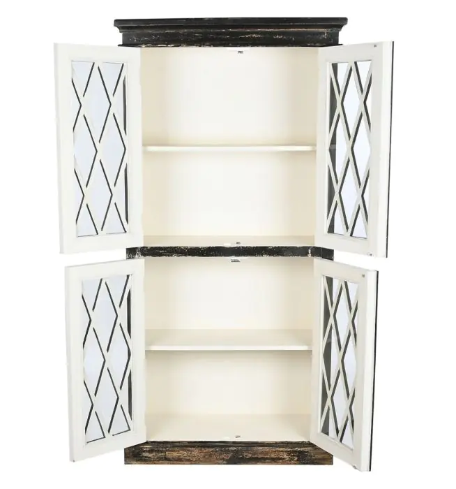 Vitrina Madera Cristal 90X40X183 Envejecido Negro