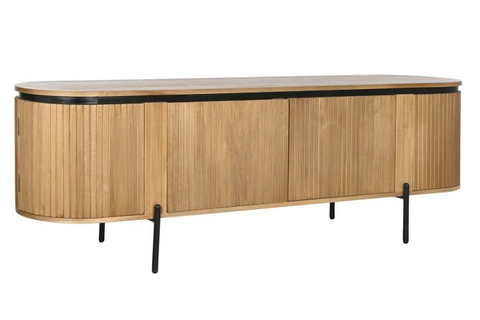 Mueble TV Líneas Madera Paulownia Metal 180X40X55