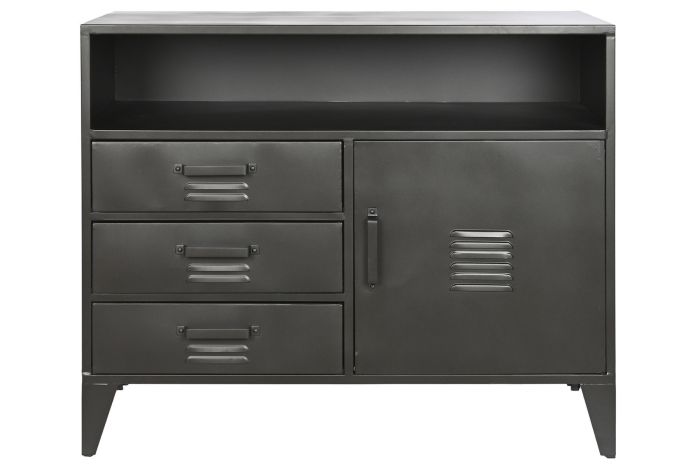 Mueble Aparador Taquilla Industrial 1 Puerta 3 Cajones, 100 Cm