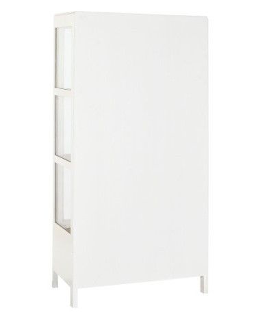 Vitrina Madera Paulownia Ratán 78 X 38 X 158 Blanco