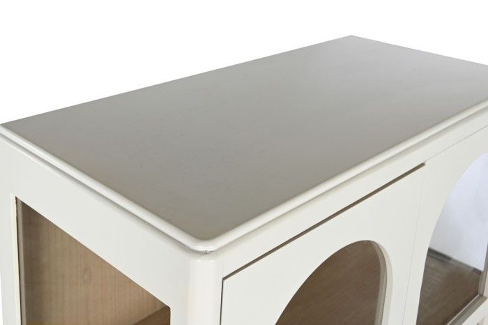 Vitrina Madera Paulownia Ratán 78 X 38 X 158 Blanco