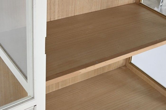 Vitrina Madera Paulownia Ratán 78 X 38 X 158 Blanco