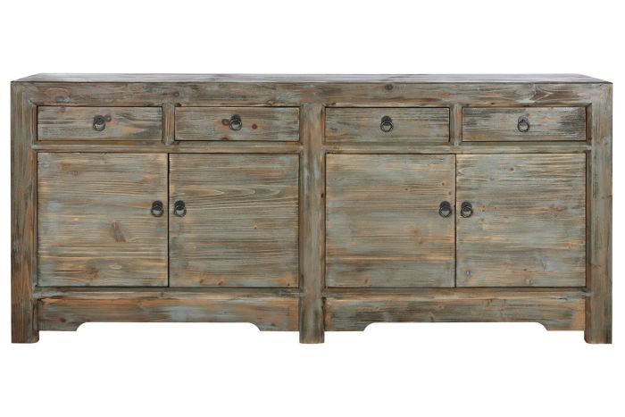 Buffet Rústico Vintage 4 Puertas 4 Cajones, 200 Cm
