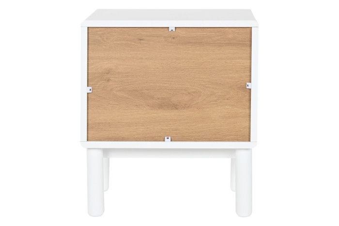 Mesita De Noche Madera Blanco 1 cajón 1 Espacio, 55 Cm