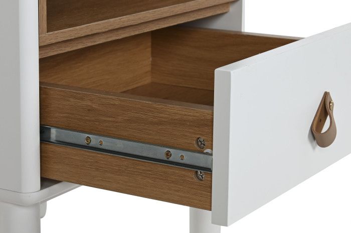 Mesita De Noche Madera Blanco 1 cajón 1 Espacio, 55 Cm