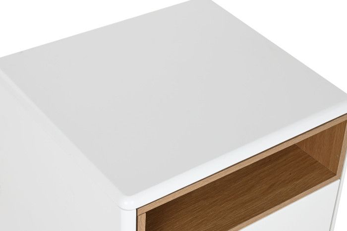Mesita De Noche Madera Blanco 1 cajón 1 Espacio, 55 Cm