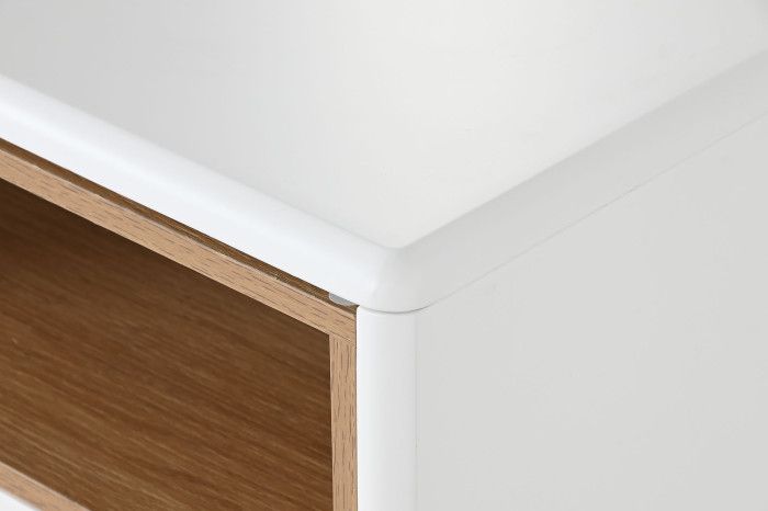Mesita De Noche Madera Blanco 1 cajón 1 Espacio, 55 Cm