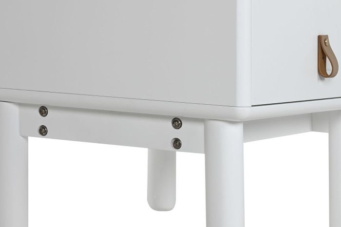 Mesita De Noche Madera Blanco 1 cajón 1 Espacio, 55 Cm