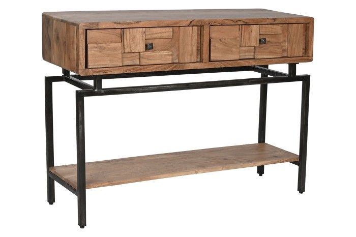 Consola Acacia Metal 110X35X80 Cm