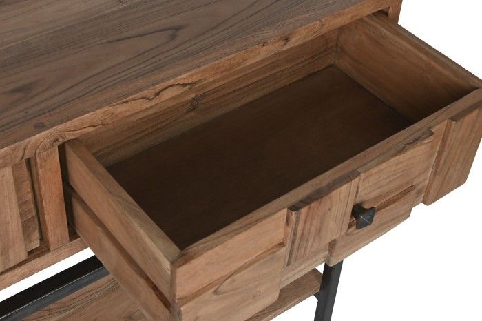 Consola Acacia Metal 110X35X80 Cm