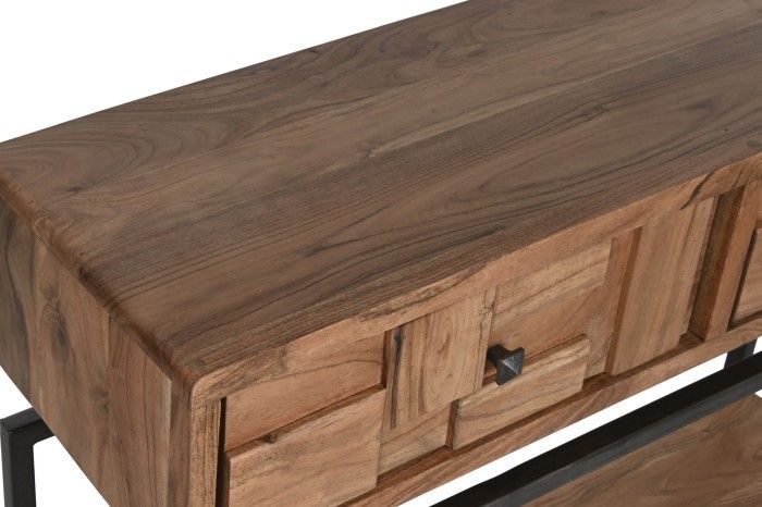 Consola Acacia Metal 110X35X80 Cm