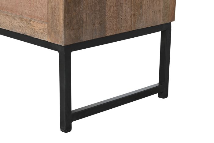 Armario Madera Mango Espejo 93X38X170 Natural