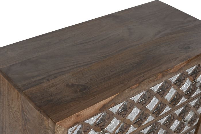 Cómoda Madera Mango Espejo 80X38X80 Natural