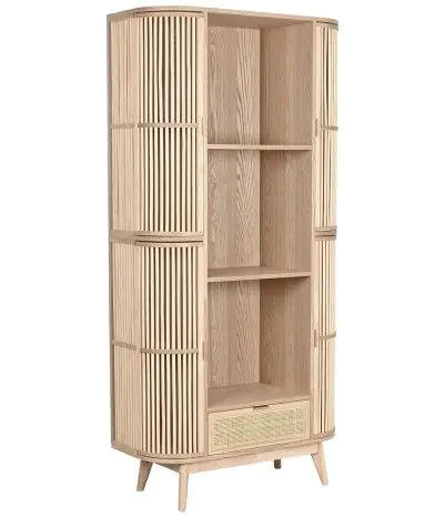 Estantería Ratán Madera Abeto, 88X36X180 Cm
