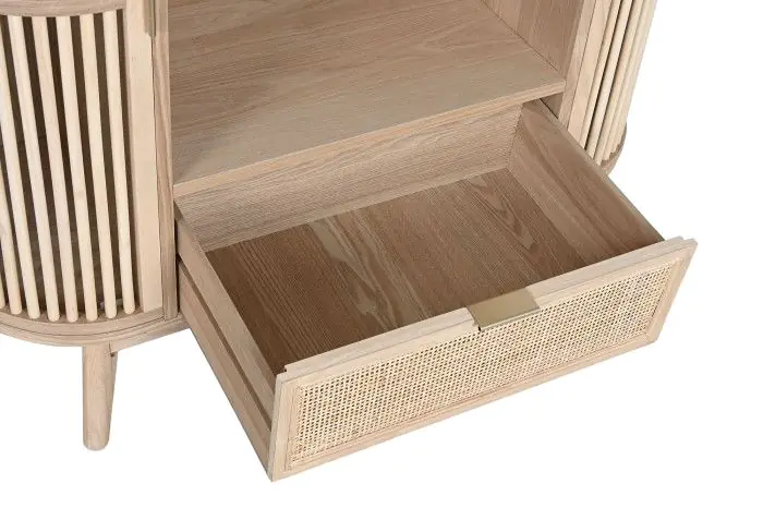 Estantería Ratán Madera Abeto, 88X36X180 Cm