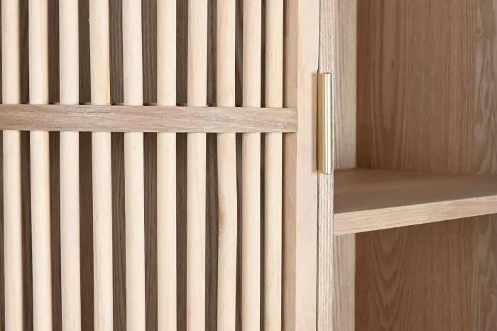 Estantería Ratán Madera Abeto, 88X36X180 Cm