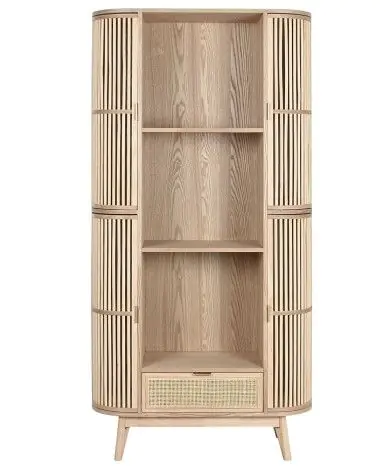 Estantería Ratán Madera Abeto, 88X36X180 Cm