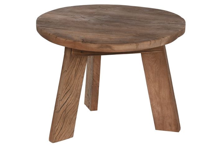 Mesa Auxiliar Madera Reciclada Natural, 60 Cm