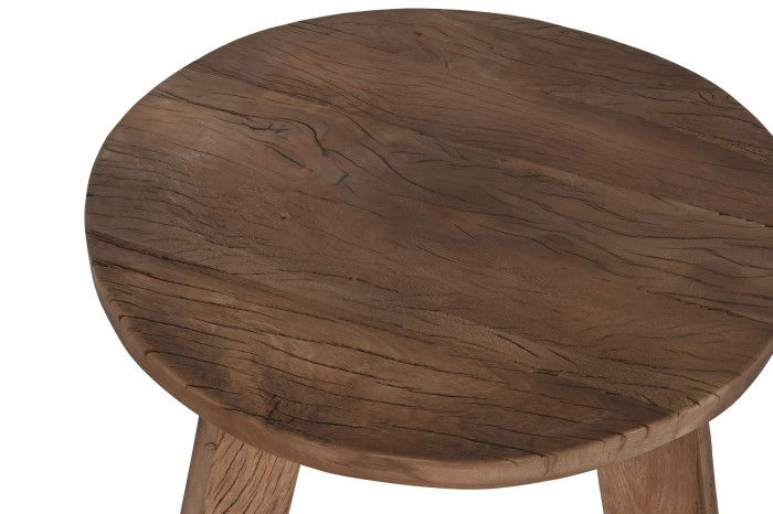 Mesa Auxiliar Madera Reciclada Natural, 60 Cm