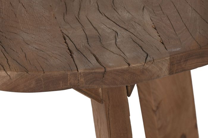 Mesa Auxiliar Madera Reciclada Natural, 60 Cm