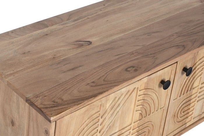 Mueble TV Madera Acacia Metal 145X40X52