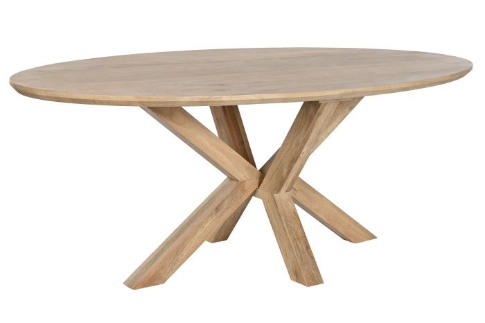 Mesa Ovalada Comedor Mango 200X100X77 Natural