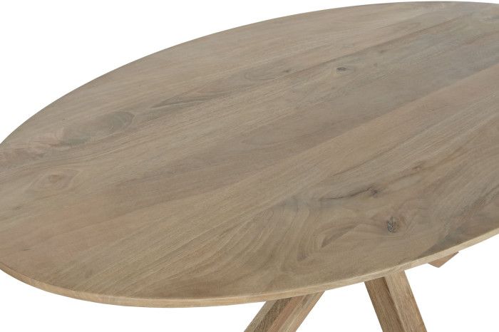 Mesa Ovalada Comedor Mango 200X100X77 Natural