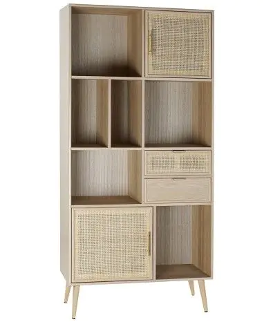 Estantería Rejilla Madera Paulownia 90X37X189 Cm